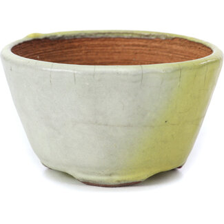 Bonsai 70 mm round grey and yellow bonsai pot by Bonsai, Japan