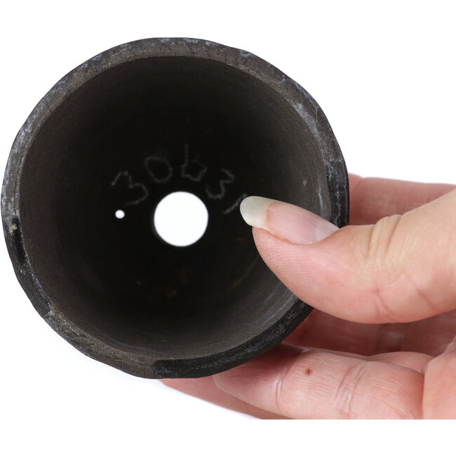 Round dark grey bonsai pot by Bonsai - 69 x 69 x 52 mm