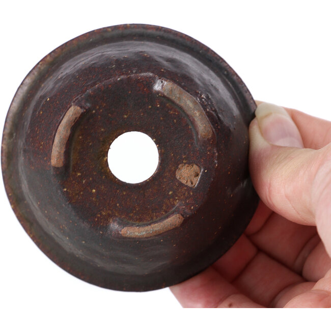 Maceta de bonsái marrón redonda de Bonsai - 76 x 76 x 43 mm