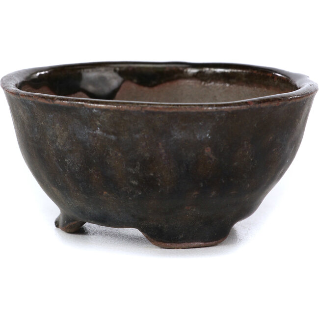 Pot à bonsaï rond marron par Bonsai - 74 x 74 x 37 mm