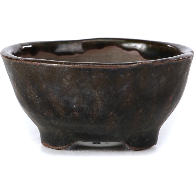 Pot à bonsaï rond marron par Bonsai - 74 x 74 x 37 mm