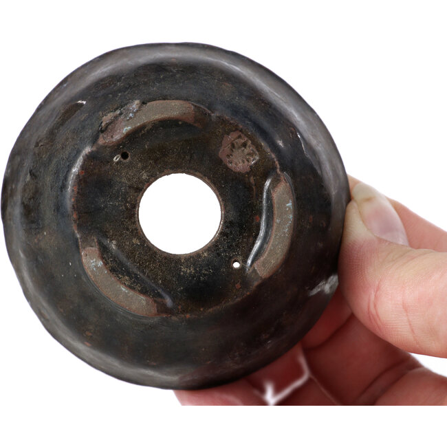 Maceta de bonsái marrón redonda de Bonsai - 74 x 74 x 37 mm