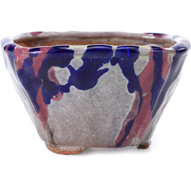 Pot à bonsaï carré multicolore par Bonsai - 120 x 120 x 73 mm