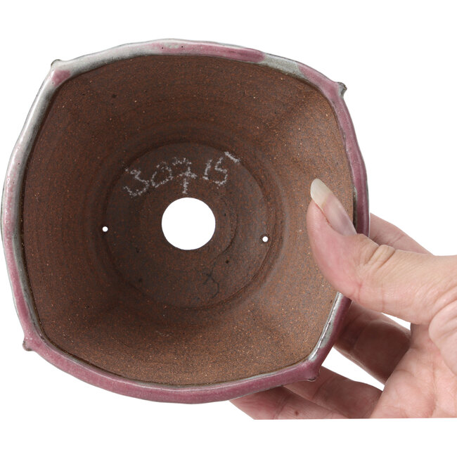 Pot à bonsaï carré multicolore par Bonsai - 118 x 118 x 52 mm