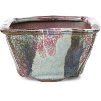 Bonsai 112 mm square multicolor bonsai pot by Bonsai, Japan