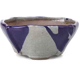 Bonsai Maceta de bonsái cuadrada azul y gris de 115 mm de Bonsai, Japón