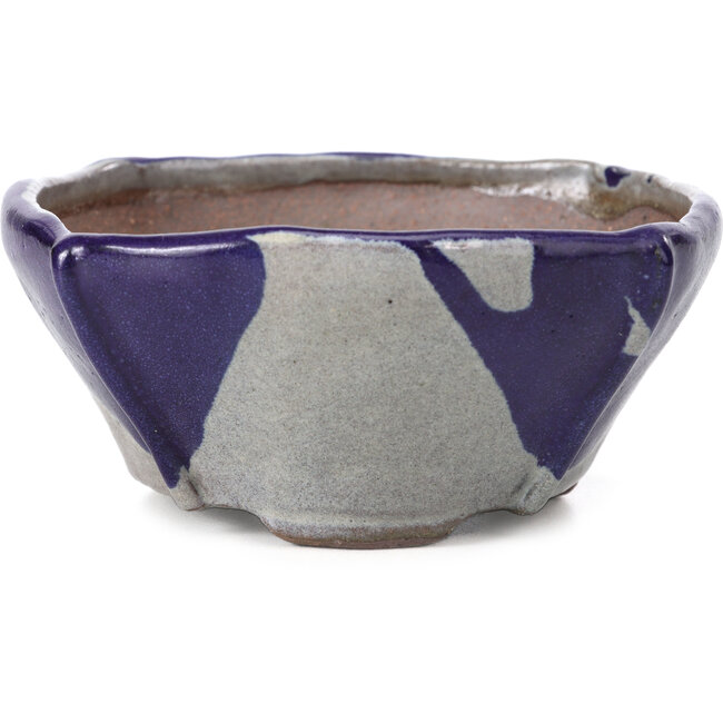 Maceta de bonsái cuadrada azul y gris de Bonsai - 115 x 116 x 52 mm