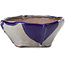 Vaso per bonsai quadrato blu e grigio di Bonsai - 115 x 116 x 52 mm