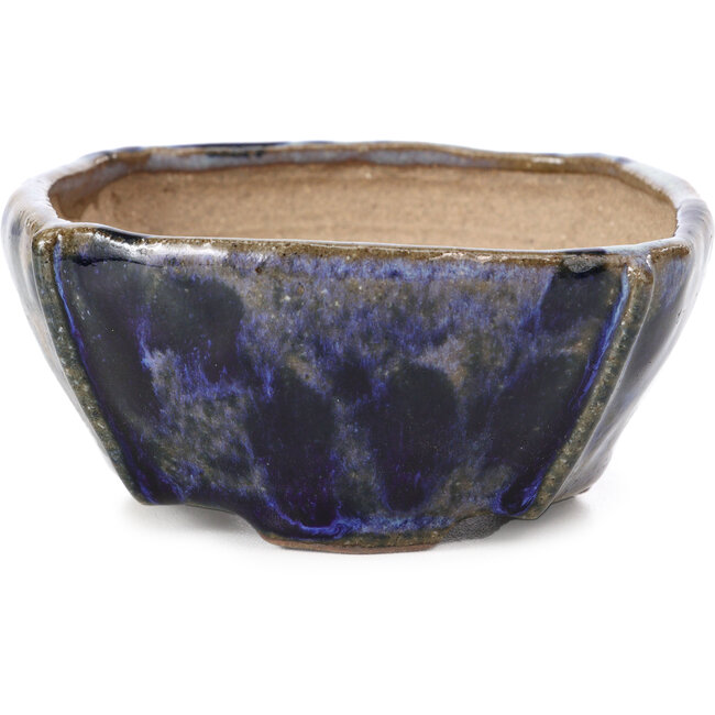 Pot à bonsaï carré bleu et gris par Bonsai - 108 x 108 x 51 mm