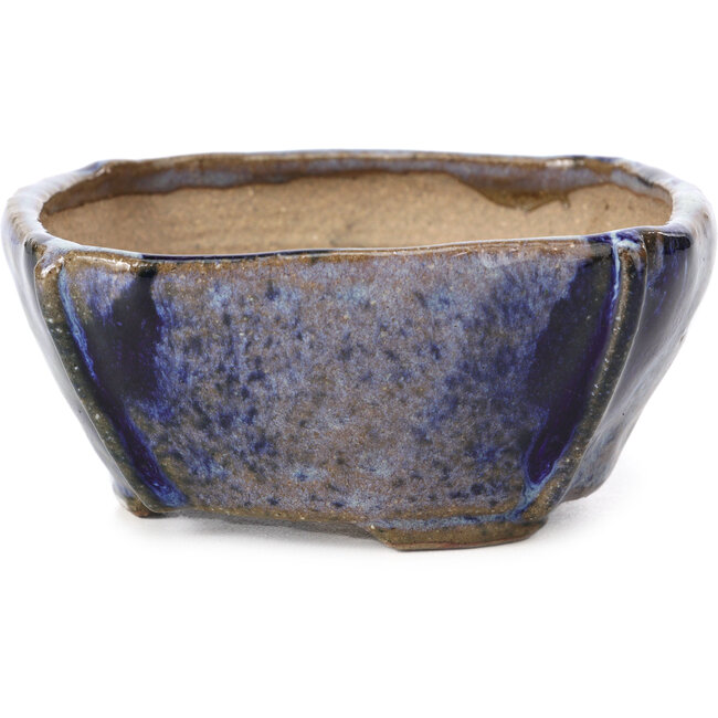 Pot à bonsaï carré bleu et gris par Bonsai - 108 x 108 x 51 mm