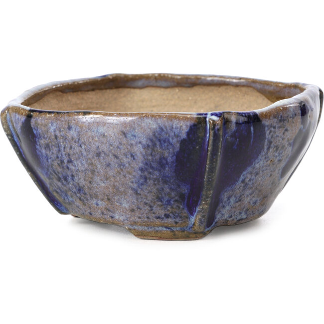 Vierkante blauwe en grijze bonsaipot van Bonsai - 108 x 108 x 51 mm