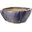 Quadratische blaue und graue Bonsaischale von Bonsai - 108 x 108 x 51 mm