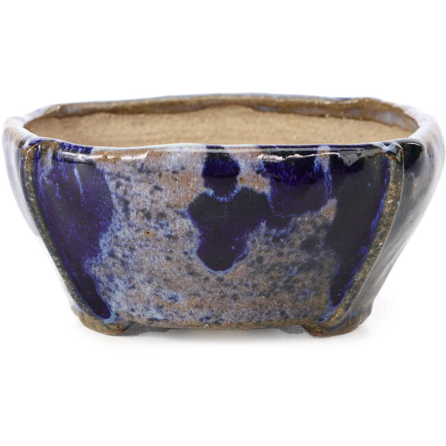Pot à bonsaï carré bleu et gris par Bonsai - 108 x 108 x 51 mm