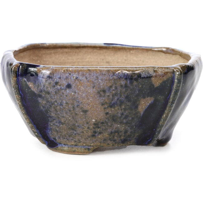 Vaso per bonsai quadrato blu e grigio di Bonsai - 108 x 108 x 51 mm