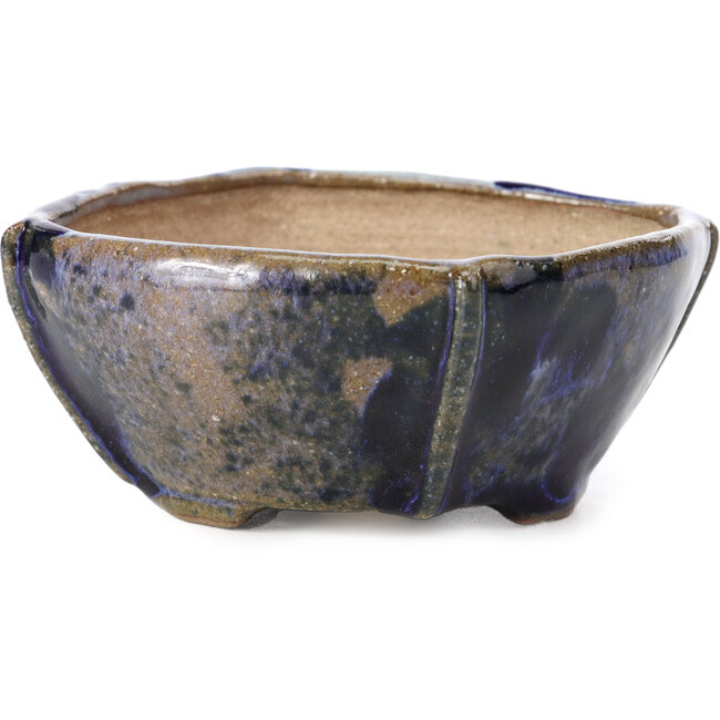 Pot à bonsaï carré bleu et gris par Bonsai - 108 x 108 x 51 mm