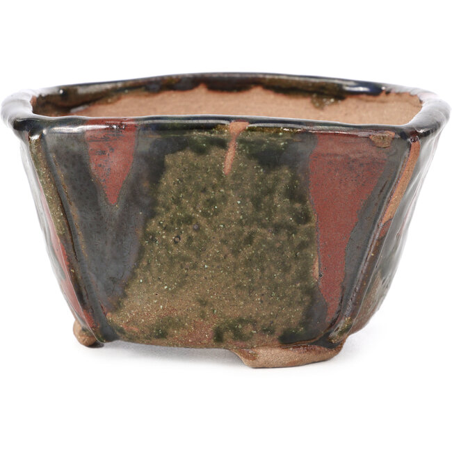 Vierkante zwarte en bruine bonsaipot van Bonsai - 115 x 115 x 68 mm