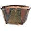 Maceta de bonsái cuadrada negra y marrón de Bonsai - 115 x 115 x 68 mm