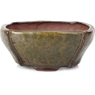 Bonsai 116 mm square brown bonsai pot by Bonsai, Japan