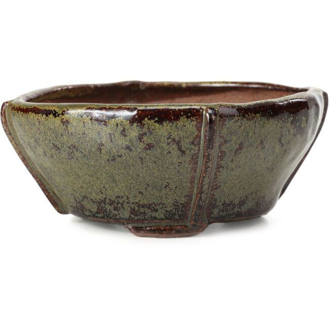 Pot à bonsaï carré marron par Bonsai - 116 x 116 x 54 mm