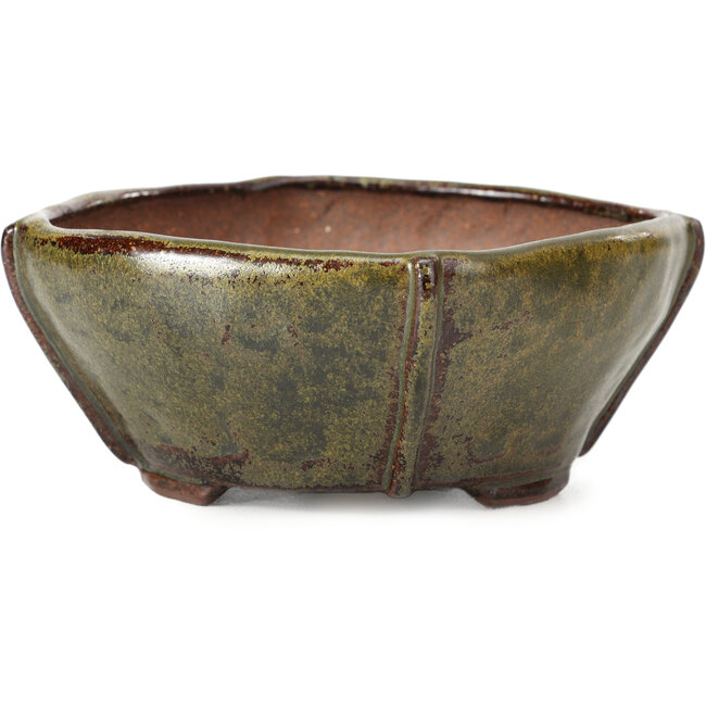 Maceta de bonsái cuadrada marrón de Bonsai - 116 x 116 x 54 mm