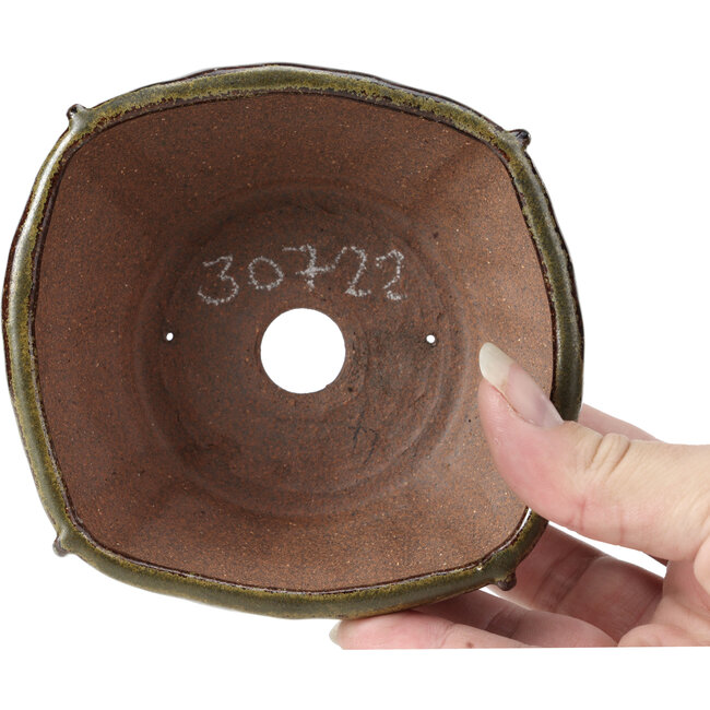 Quadratische braune Bonsaischale von Bonsai - 116 x 116 x 54 mm