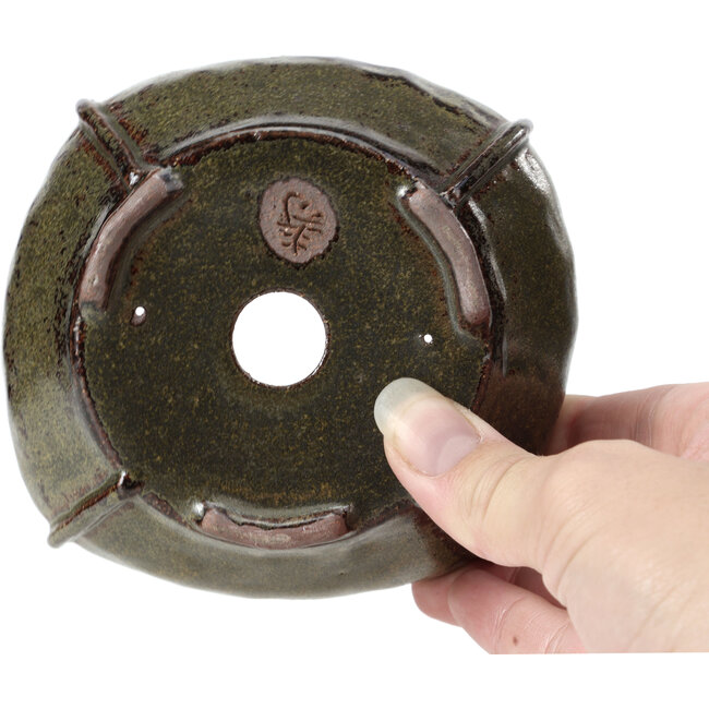 Quadratische braune Bonsaischale von Bonsai - 116 x 116 x 54 mm