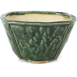 Bonsai 117 mm square green bonsai pot by Bonsai, Japan