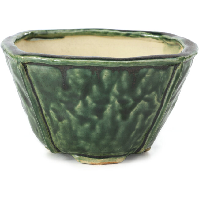 Square green bonsai pot by Bonsai - 117 x 117 x 72 mm