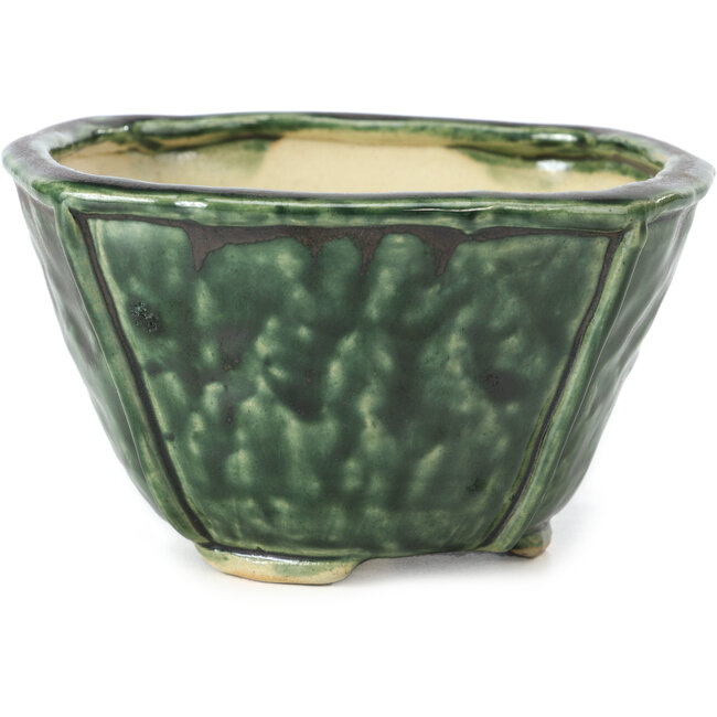 Square green bonsai pot by Bonsai - 117 x 117 x 72 mm