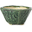 Square green bonsai pot by Bonsai - 117 x 117 x 72 mm