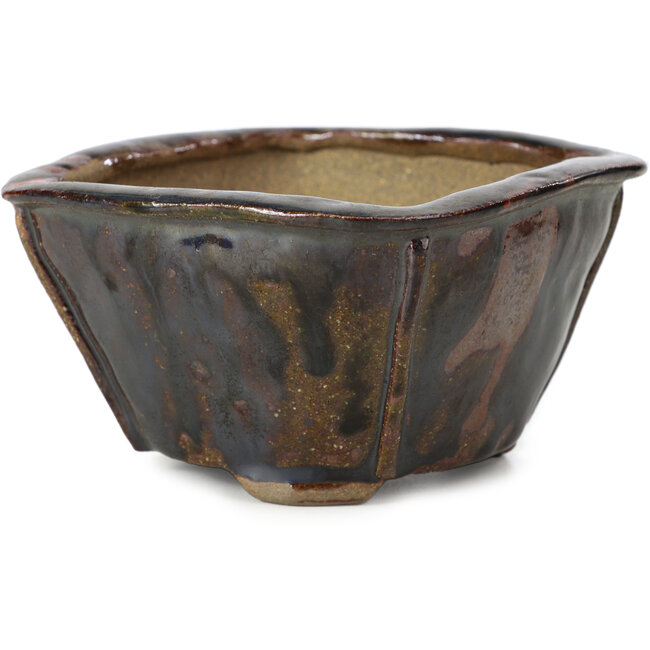 Maceta de bonsái cuadrada marrón de Bonsai - 111 x 111 x 64 mm