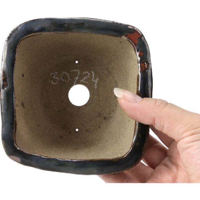 Vaso per bonsai quadrato marrone di Bonsai - 111 x 111 x 64 mm