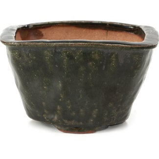 Bonsai 115 mm square green bonsai pot by Bonsai, Japan