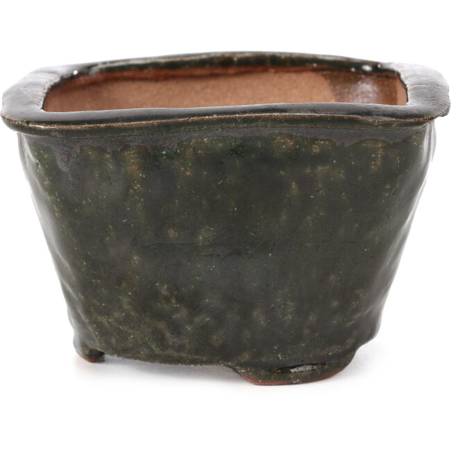 Pot à bonsaï carré vert par Bonsai - 115 x 105 x 71 mm