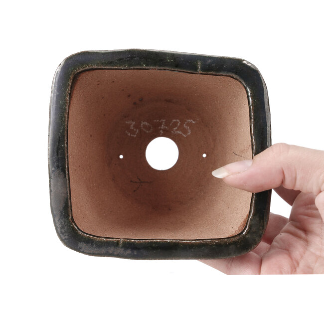 Square green bonsai pot by Bonsai - 115 x 105 x 71 mm