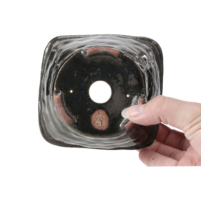 Pot à bonsaï carré vert par Bonsai - 115 x 105 x 71 mm