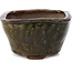 Pot à bonsaï carré vert olive par Bonsai - 110 x 105 x 67 mm