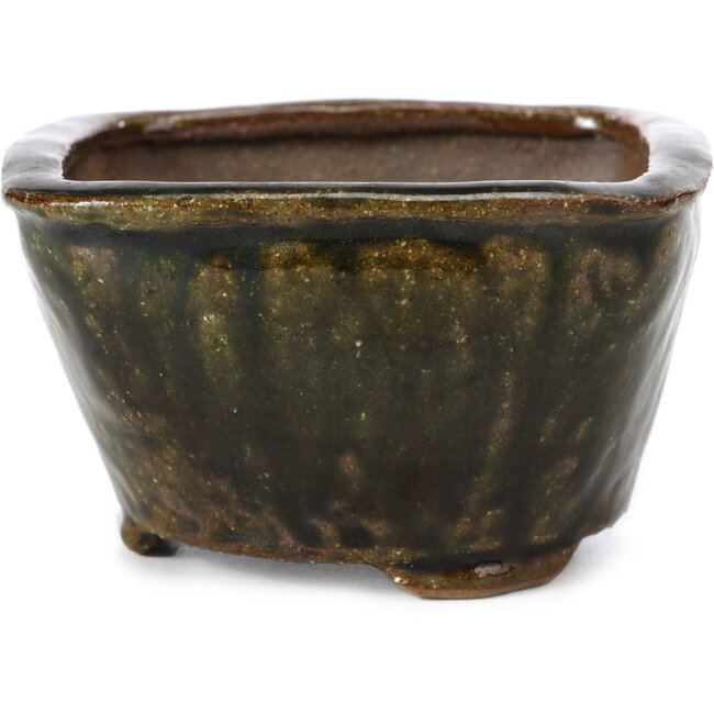 Maceta de bonsái cuadrada verde oliva de Bonsai - 110 x 105 x 67 mm