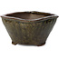 Pot à bonsaï carré vert olive par Bonsai - 110 x 105 x 67 mm