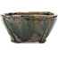 Pot à bonsaï carré bleu et vert par Bonsai - 121 x 118 x 65 mm