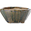 Pot à bonsaï carré bleu et vert par Bonsai - 121 x 118 x 65 mm