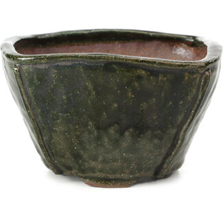 Bonsai Pot à bonsaï vert carré de 120 mm par Bonsai, Japon