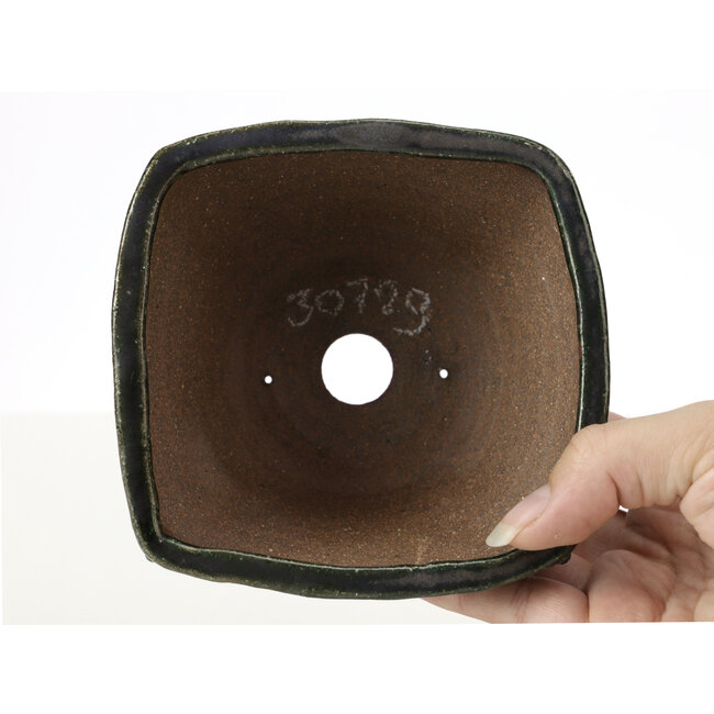 Vaso per bonsai quadrato verde di Bonsai - 120 x 125 x 80 mm