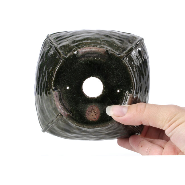 Quadratische grüne Bonsaischale von Bonsai - 120 x 125 x 80 mm