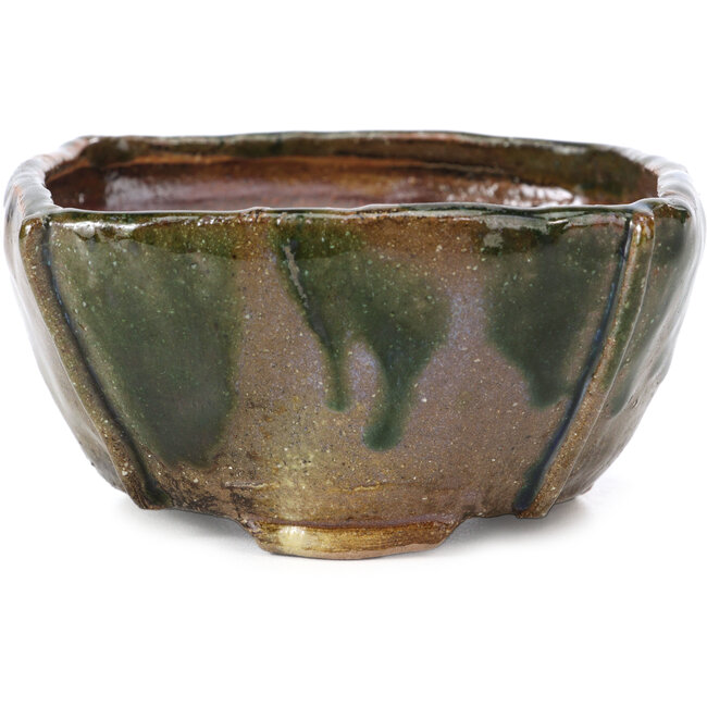 Square multicolor green bonsai pot by Bonsai - 107 x 110 x 55 mm