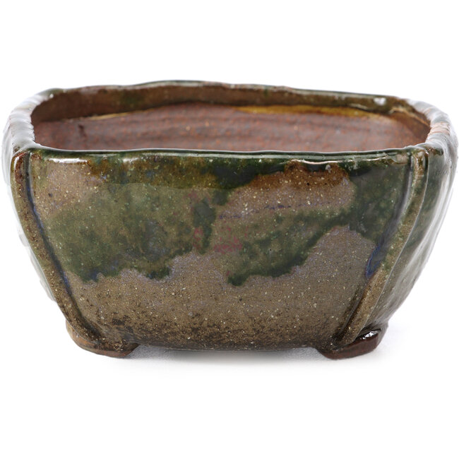 Maceta de bonsái cuadrada verde multicolor de Bonsai - 107 x 110 x 55 mm