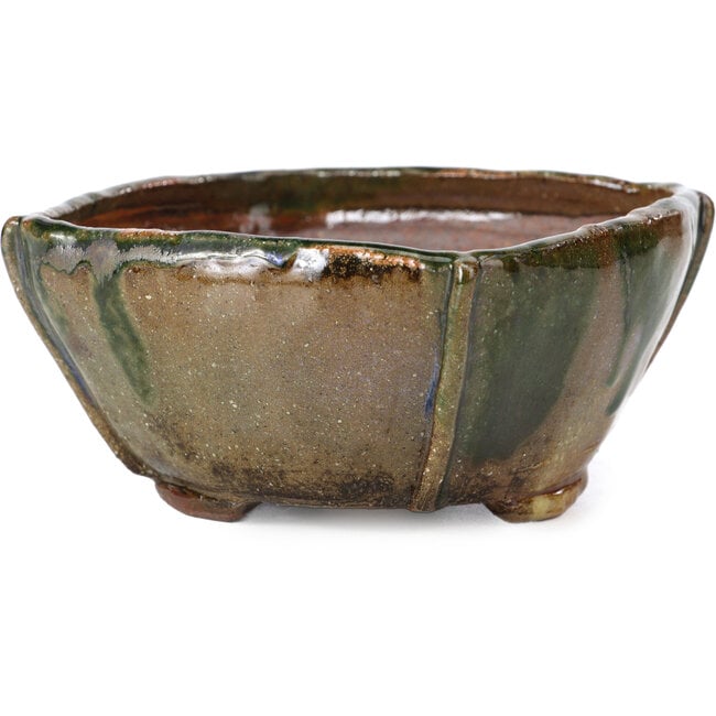 Vierkante multicolor groene bonsai pot van Bonsai - 107 x 110 x 55 mm