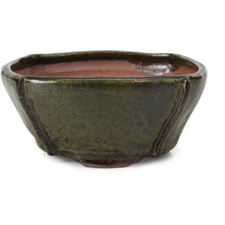 Bonsai 113 mm square metallic brown bonsai pot by Bonsai, Japan