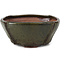 Pot à bonsaï carré marron métallisé par Bonsai - 113 x 110 x 52 mm