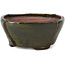 Square metallic brown bonsai pot by Bonsai - 113 x 110 x 52 mm